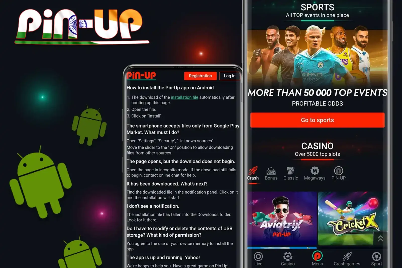 Download the convenient Pin Up mobile app for Android